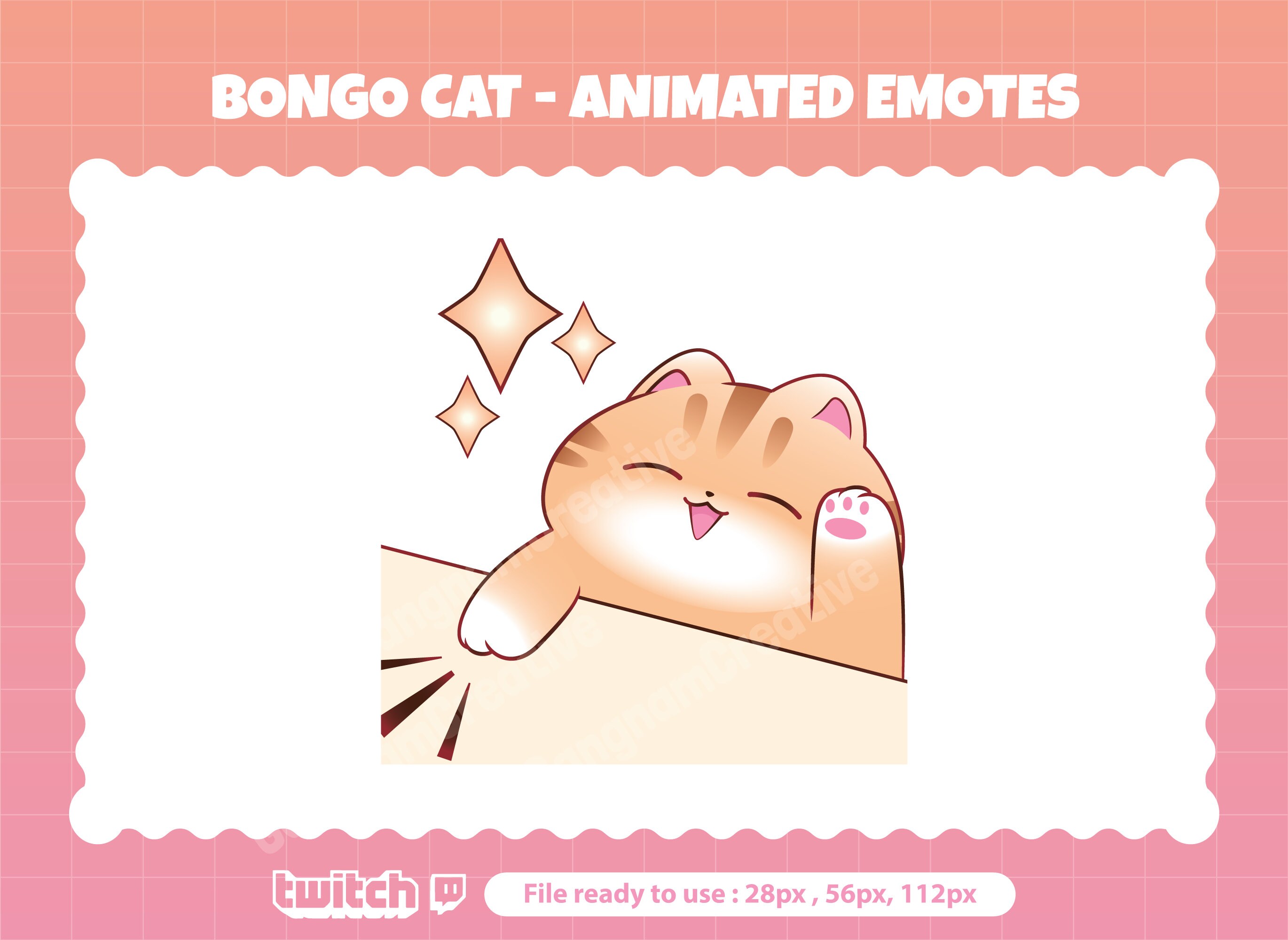 Bongo Cat Animated Emotes for Twitch Bongo Cat Emote Etsy