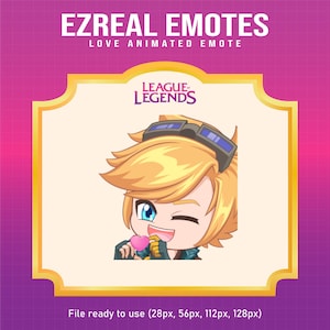 Ezreal League of Legends Love emote for Twitch | League of Legends animated emotes