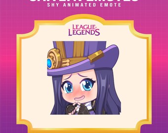 Caitlyn Shy Animated Emote for Twitch | League of Legends (Digital Download)