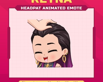 Reyna Valorant Headpat animated emote for twitch | twitch animated emotes