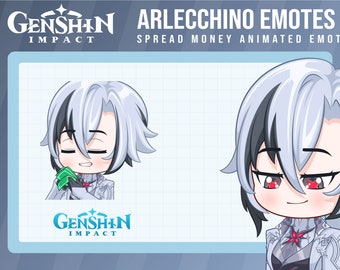 Arlecchino Genshin impact Spread Money emote / Genshin impact twitch animated emote