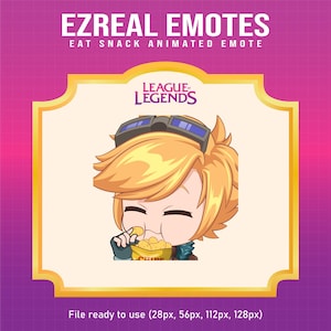 Ezreal League of Legends Eat Snack emote for Twitch | League of Legends animated emotes