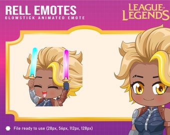 Rell League of Legends Glowstick emote for Twitch | League of Legends animated emotes