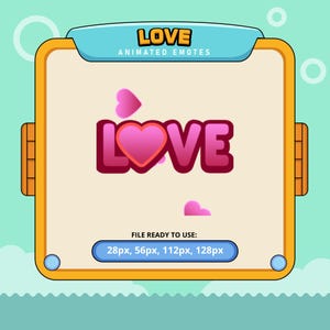 Love animated emotes | twitch emotes | kick emotes | emoji discord