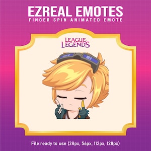 Ezreal League of Legends Finger Spin emote for Twitch | League of Legends animated emotes