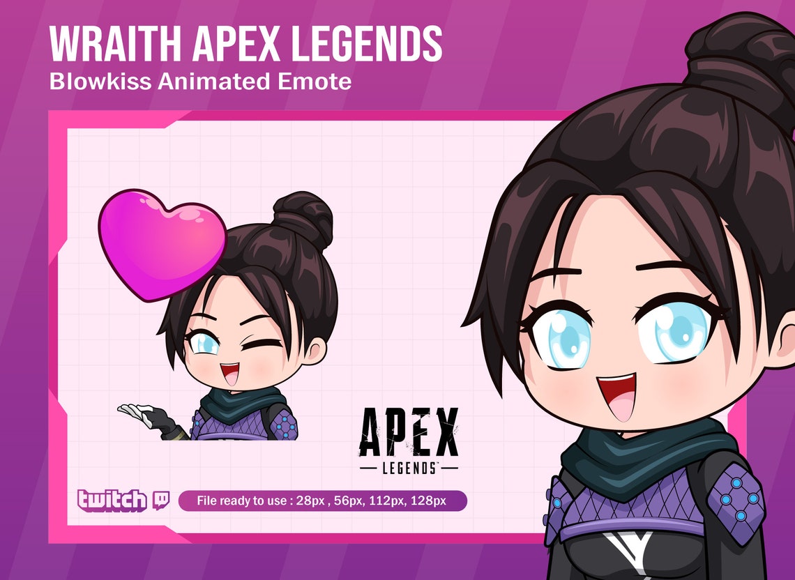 Wraith Apex Legends Kiss Emote for Twitch Apex Animated - Etsy
