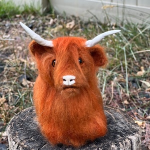 Highland Cow Felted Christmas Cows Felt