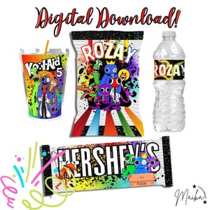 Rainbow Friends Chip-Tasche, KoolAid, Wasserflasche & Schokoriegel Etiketten