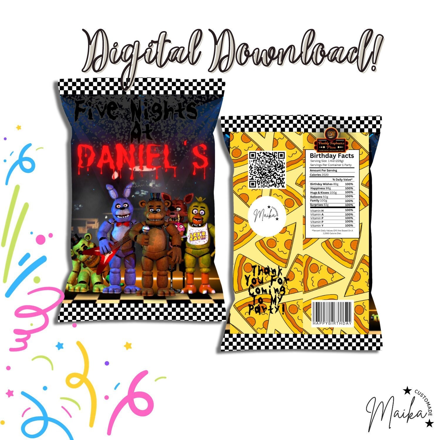 ▷ Five Nights at Freddy's Chip Bag, Five Nights at Freddy's Party