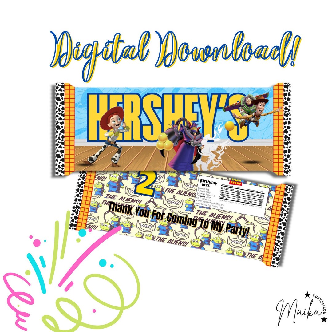 Toy Story Hersheys Bar Digital Label Etsy