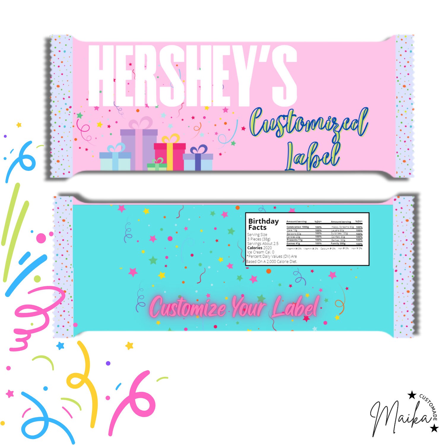 Hersheys, Chocolate Bar Customizable Personalized Digital Label Etsy