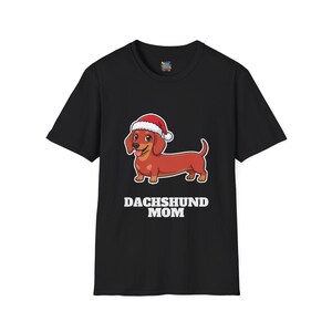 Dachshund Mom Christmas Shirt, Doxie Santa Hat Tee, Wiener Dog Mom Gift, Xmas Top