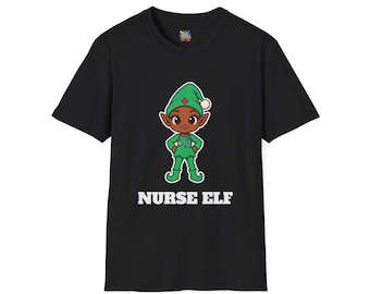 Nurse Elf Christmas Shirt, Cute Nurse Holiday Tee, Nurse Gift, Stethoscope Elf Top