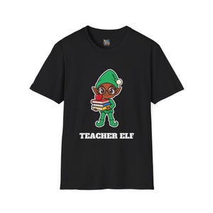 Teacher Elf Christmas Shirt, Cute Teacher Holiday Tee, Teacher Gift, Xmas Elf Top afbeelding 1