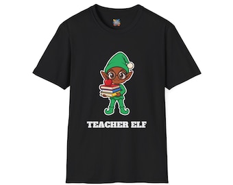 Teacher Elf Christmas Shirt, Cute Teacher Holiday Tee, Teacher Gift, Xmas Elf Top