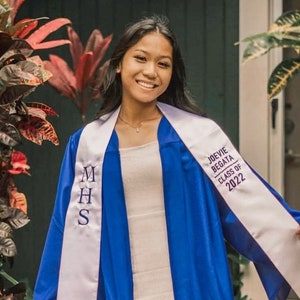 Graduation Stoles, Custom, Embroidery