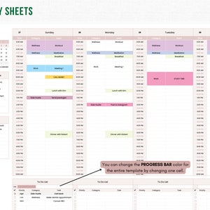 Excel to Do List Undated Weekly Planner Monthly Calendar - Etsy