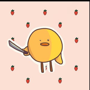 Duck with a Knife Kiss-Cut Stickers, Funny Duck Sticker, Cute Animal Decal, Quirky Laptop Decal, Waterproof Vinyl Duck Sticker