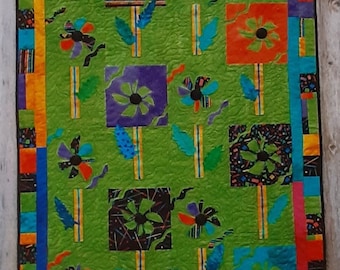 Pattern - Pinwheel Poppies Quilt Pattern, Physical Pattern