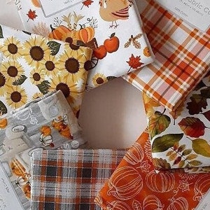 Fabric - 1 yd Harvest Collection Cotton, 1 Yard 100% Cotton Fabrics, 7 Styles Fall Fabrics