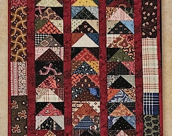 Pattern - Stacked Geese Quilt/Wall Hanging/Runner, 14 x 22.5 inch Physical Pattern