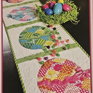 Pattern - Patchwork Easter Egg Table Runner, 12.5 x 53 inch, Physical Pattern