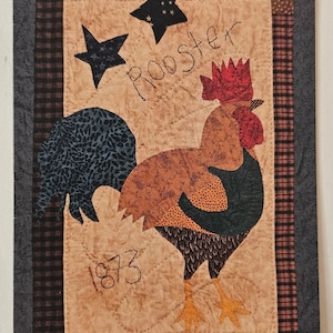 Pattern - Proud Rooster Quilt Pattern, Matching Note Card and Pattern, Physical Pattern