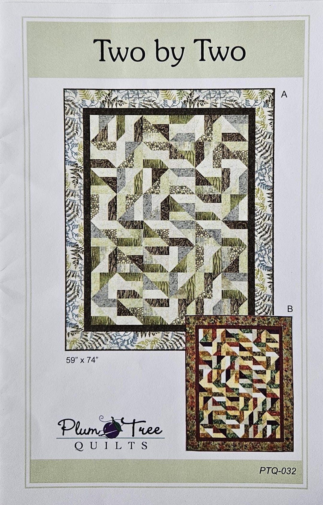 Pattern - Two by Two Quilt Pattern, Physical Pattern - Etsy