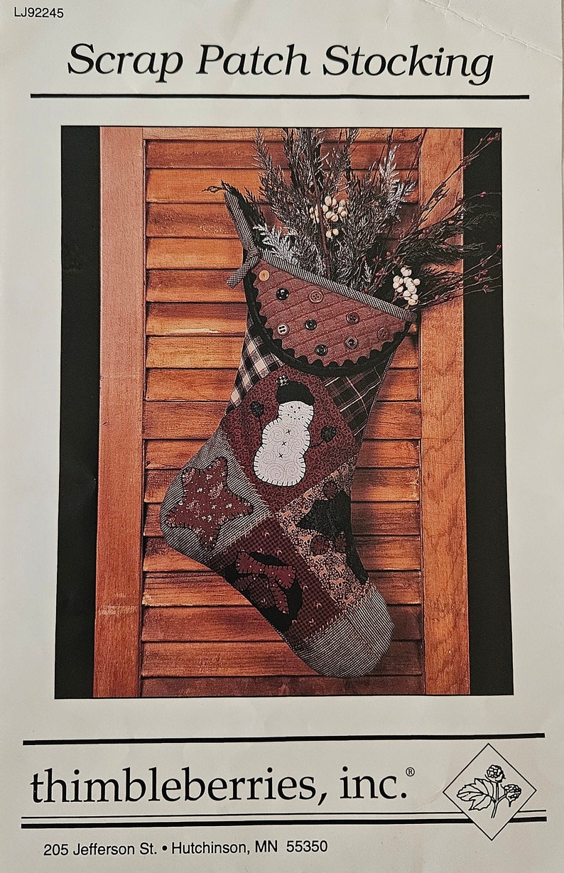 Pattern - Scrap Patch Stocking Pattern, Physical Pattern - Etsy