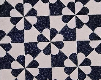Pattern - Pinwheel Hearts Quilt Pattern, Physical Pattern