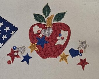 Iron On Applique - Patchwork Apple Iron On Applique Kit