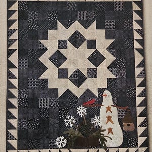 Pattern - Snowflake Garden Quilt Pattern, Snowman Quilt Pattern,  Physical Pattern