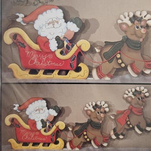 Pattern - Santa Sleigh Ride Pattern, Santa and Reindeer Woodworking Pattern, Physical Pattern