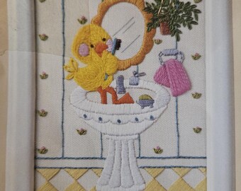 Kit - Bath Time Stitchery Pictures Kit, 2 Bathroom Duck Picture Kits in 1 , Includes Frames