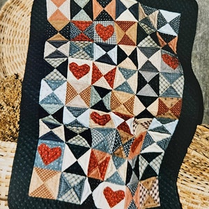 Pattern - Hearts & Hourglasses Quilt Pattern, Physical Pattern