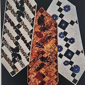 Pattern - Seasonal Dimensions #1 Table Runner Pattern, Bachelor Button/Autumn Leaves/Holly Leaves Patterns, Physical Pattern