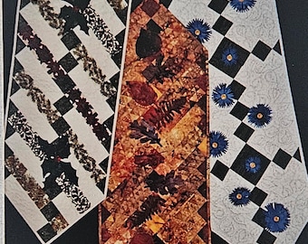 Pattern - Seasonal Dimensions #1 Table Runner Pattern, Bachelor Button/Autumn Leaves/Holly Leaves Patterns, Physical Pattern