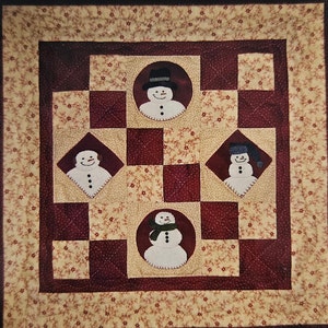 Pattern - Snowman Portrait Wall Hanging/Quilt Pattern, Physical Pattern