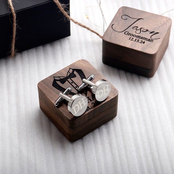 Cufflinks Personalized, Groomsmen Gifts, Wedding Cuff Links, Groomsmen Proposal, Custom Tie Clip Set, Groomsmen Cufflinks