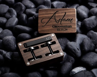 Personalized Cufflinks, Groomsmen Gifts, Engraved Cufflinks, Groomsmen Proposal, Groomsman Cuff Links, Custom Tie Clip