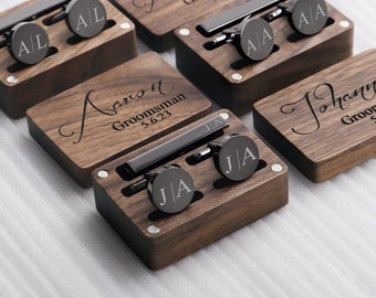 Groomsmen Gifts Cufflinks Personalized, Wedding Cuff Links for Groomsman