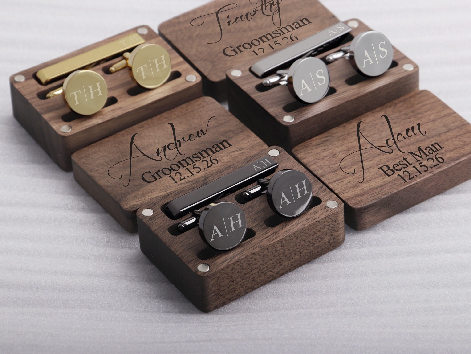 Groomsmen Gifts Cufflinks Personalized, Engraved Cuff Links Weddind Best Man Gift