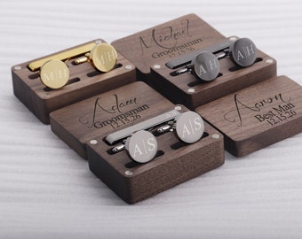 Custom Groomsmen Tie Clip, Groomsmen Gifts, Engraved Cufflinks, Groomsmen Cufflinks, Wedding Cuff Links, Best Man Gift Set, Bridesman Gift