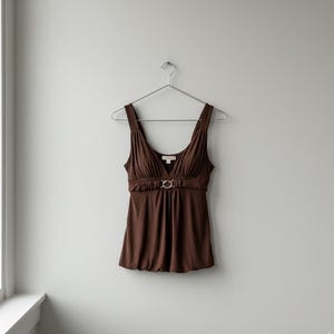 Brown evening top | y2k 90s club wear glam top