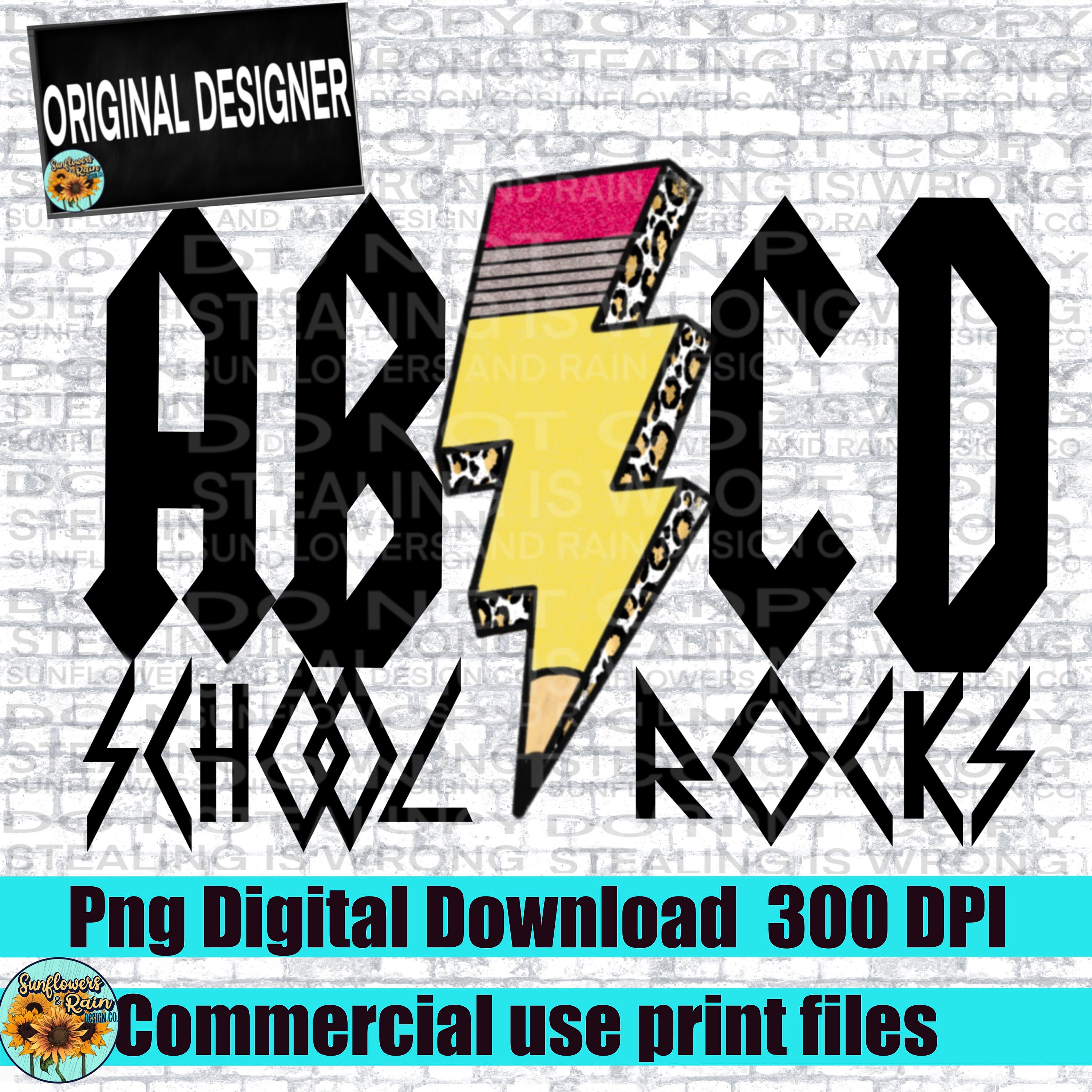 ABCD School Rocks Png File for Sublimation T-shirts.leopard - Etsy