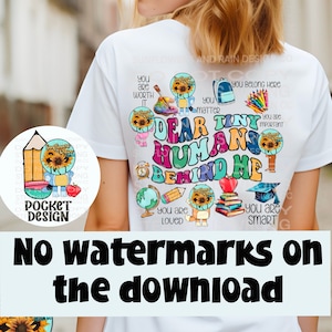 Dear tiny person behind me png  file for sublimation t-shirts.Digital download. School png.Teacher png Cartoon png.Blue png.Instant download