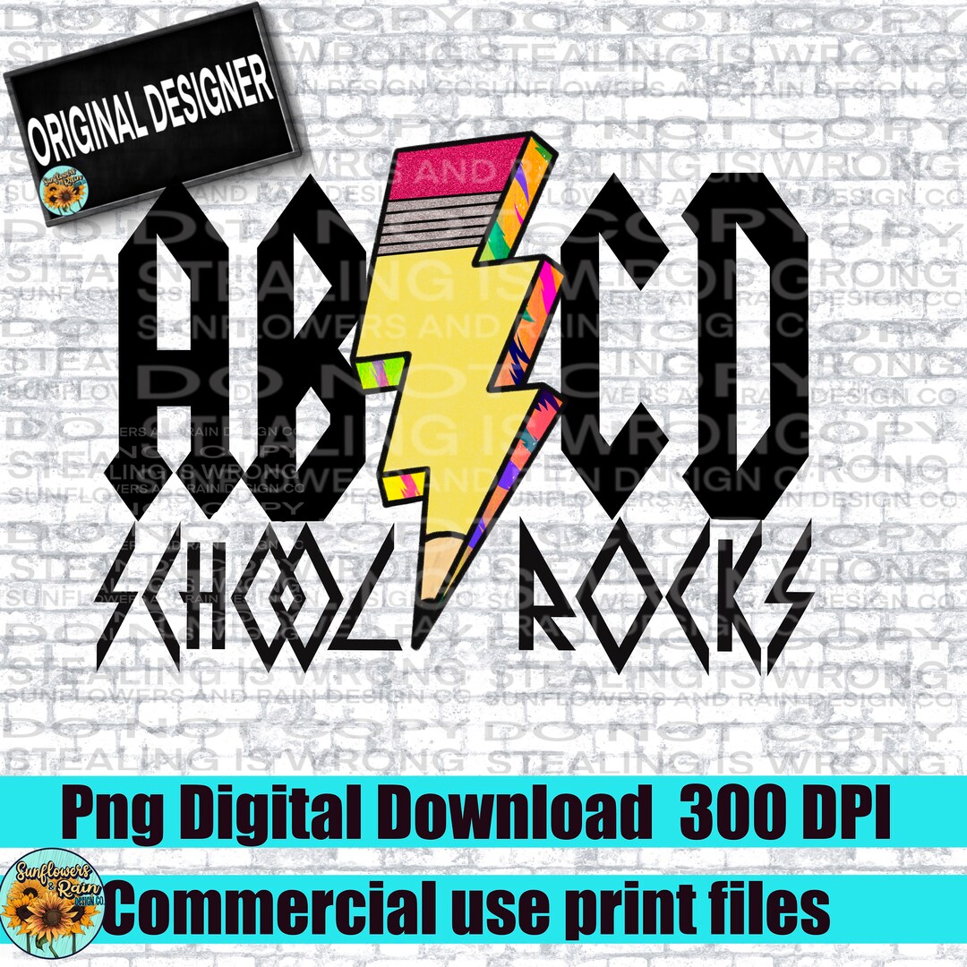 ABCD School Rocks Png File for Sublimation T-shirts.retro Leopard Print ...