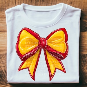 Red and Yellow Coquette Bow PNG File: Sublimation Design (Digital Download)