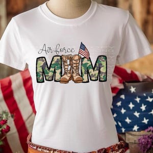 Air Force mom png file for sublimation T-shirts. Digital download. Support our troops. Patriotic sublimation designs. American flag png