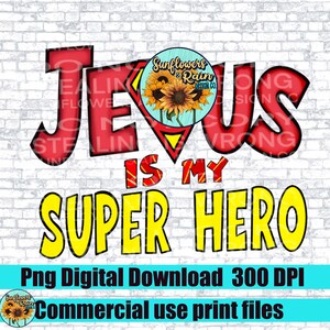 Jesus é meu arquivo png de super-herói para camisetas de sublimação. Download digital